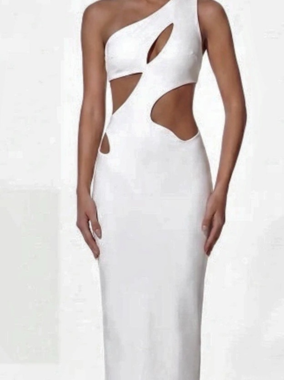 Xelyra One Shoulder Cutout Midi Dress Large